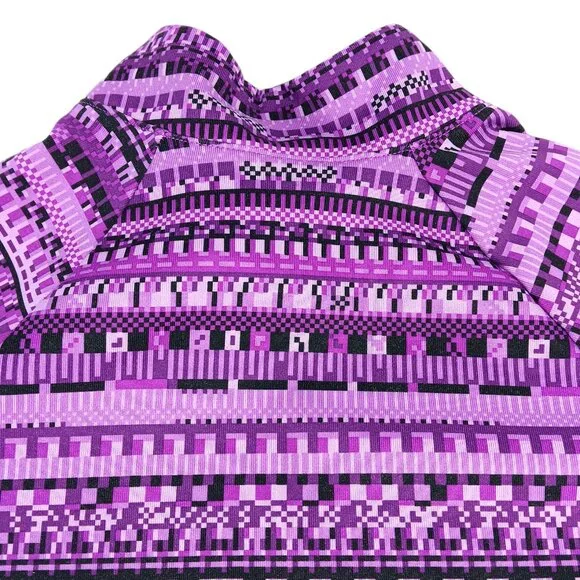 NIKE PRO-Dri-Fit Girl's Long Sleeve Side Neck 1/4 Zip Top-SIZE SMALL-Purple-Kids - Picture 12 of 14